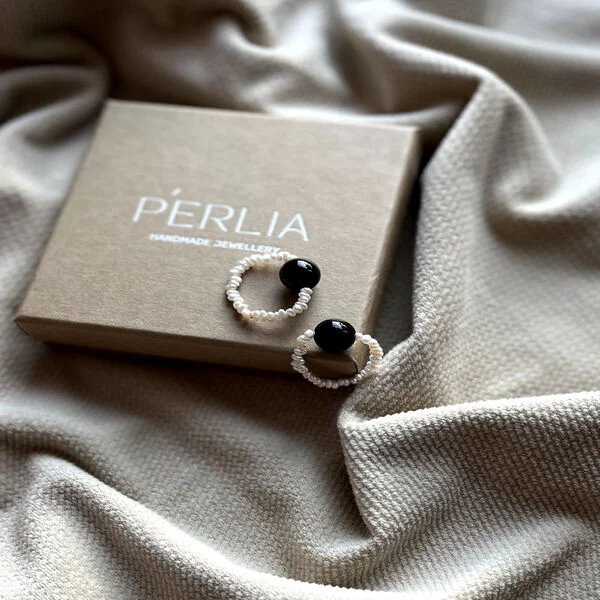 Pierścionek | TURMALIN, PERŁA
